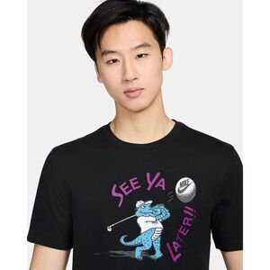 Nike Men's Golf T-Shirt See Ya Later Alligator Black Purple Size Small NWT